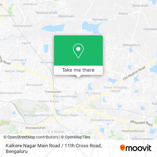 Kalkere Nagar Main Road / 11th Cross Road map