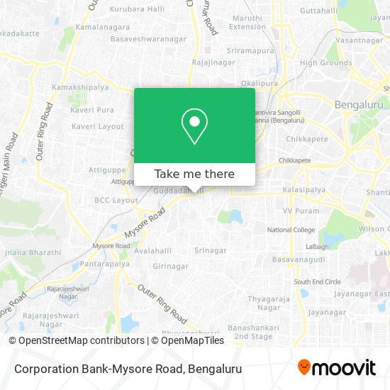 Corporation Bank-Mysore Road map