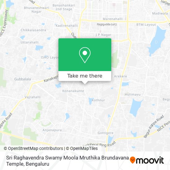 Sri Raghavendra Swamy Moola Mruthika Brundavana Temple map