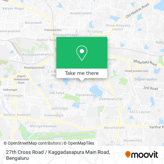 27th Cross Road / Kaggadasapura Main Road map