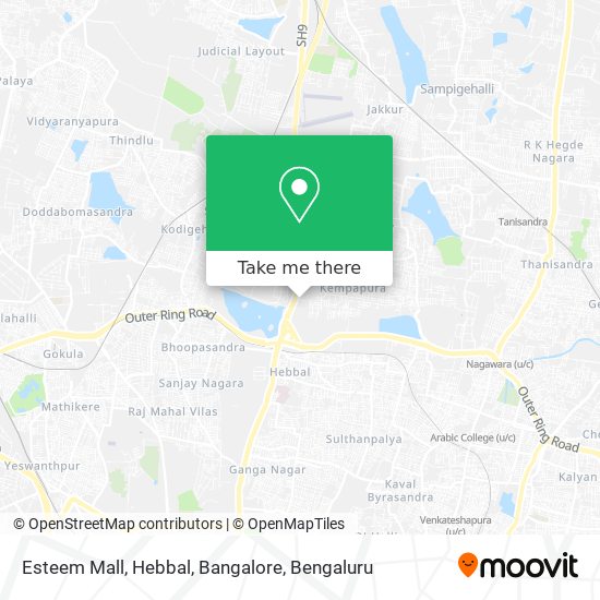Esteem Mall, Hebbal, Bangalore map