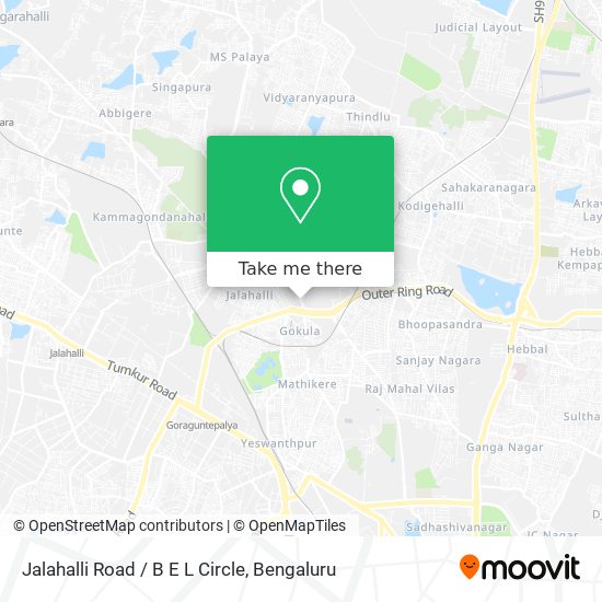 Jalahalli Road / B E L Circle map