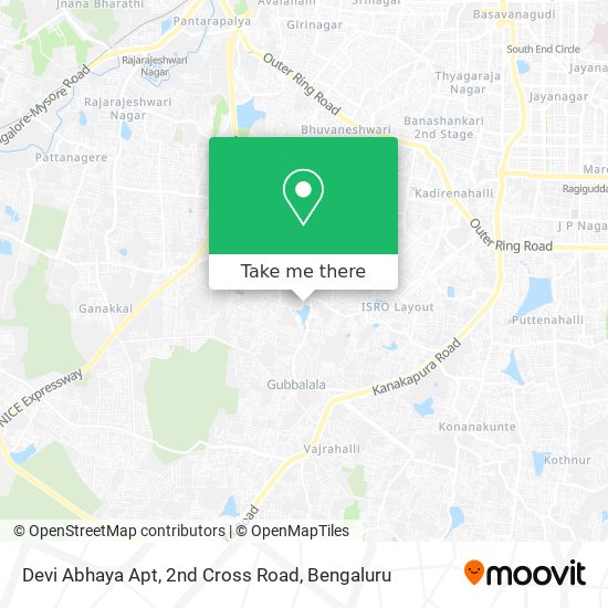 Devi Abhaya Apt, 2nd Cross Road map