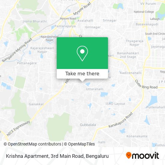 Krishna Apartment, 3rd Main Road map