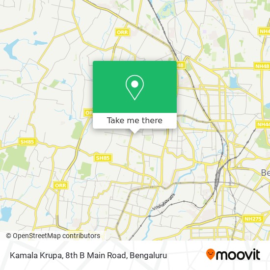 Kamala Krupa, 8th B Main Road map