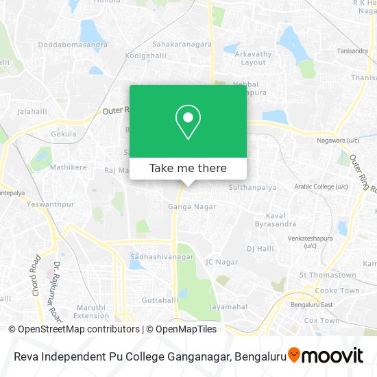 Reva Independent Pu College Ganganagar map