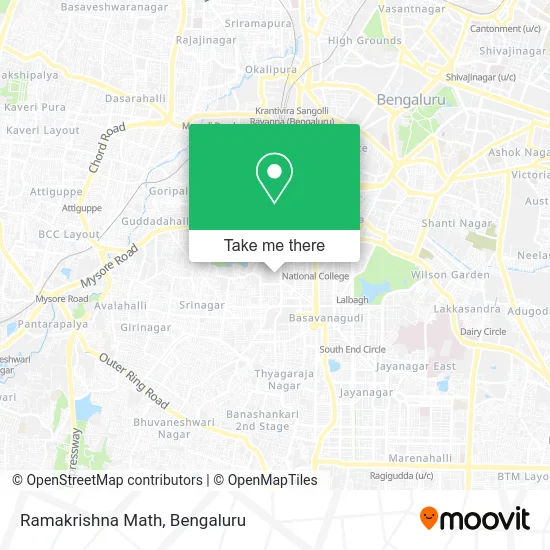 Ramakrishna Math map