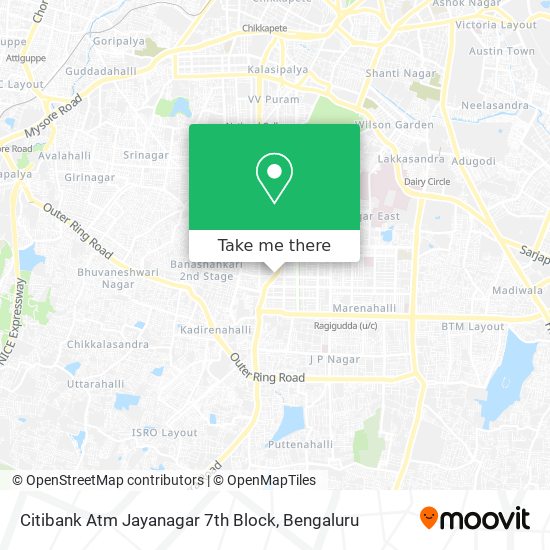 Citibank Atm Jayanagar 7th Block map