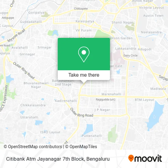 Citibank Atm Jayanagar 7th Block map