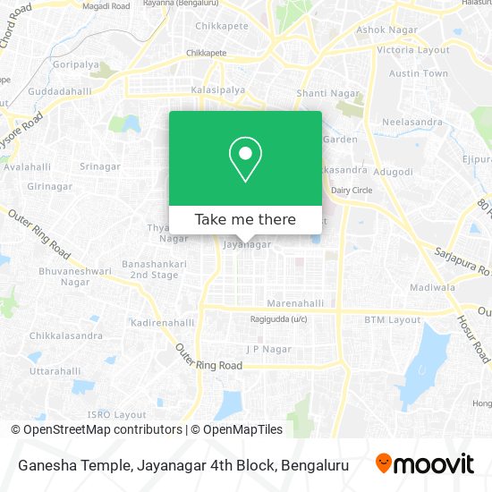 Ganesha Temple, Jayanagar 4th Block map