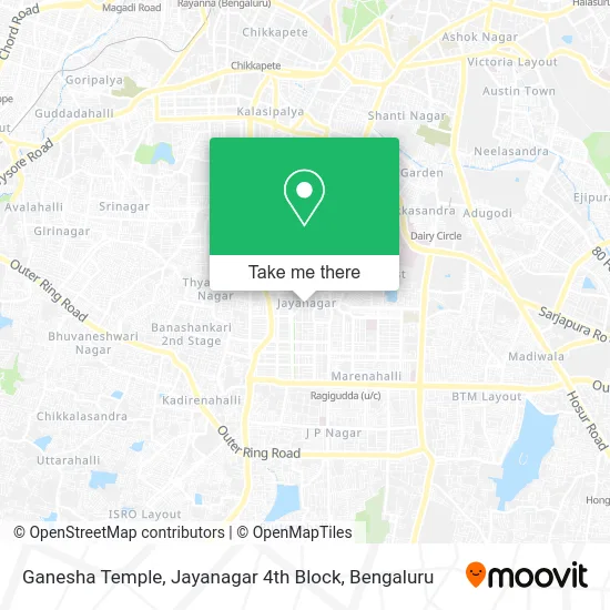 Ganesha Temple, Jayanagar 4th Block map