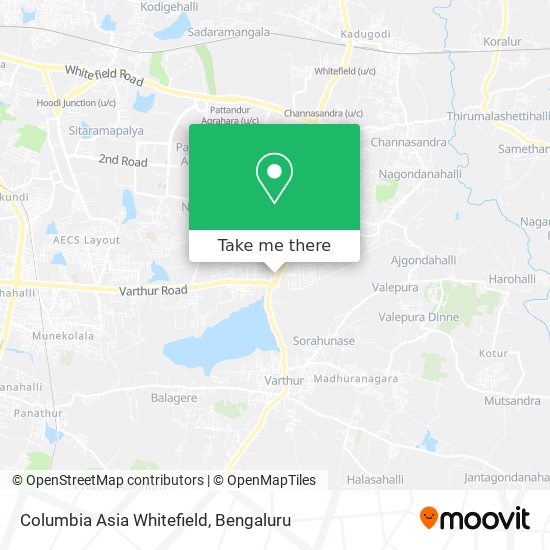 Columbia Asia Whitefield map