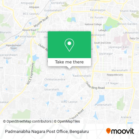Padmanabha Nagara Post Office map