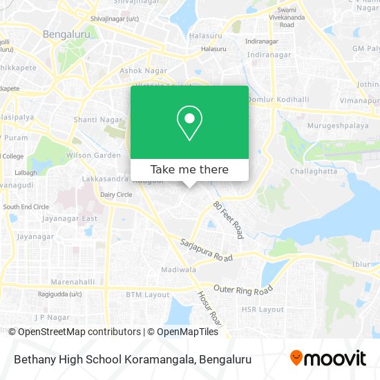 Bethany High School Koramangala map