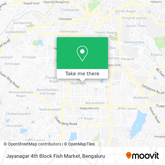 Jayanagar 4th Block Fish Market map