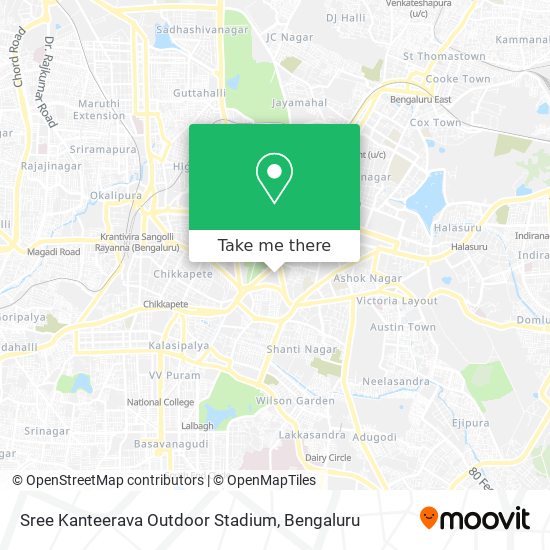 Sree Kanteerava Outdoor Stadium map