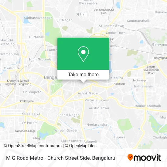M G Road Metro - Church Street Side map