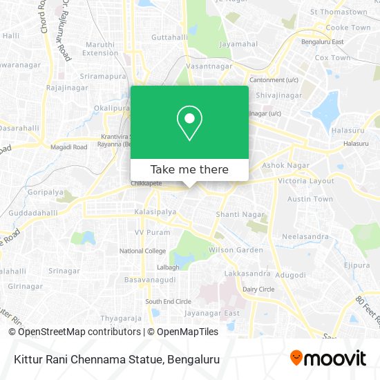 Kittur Rani Chennama Statue map