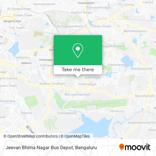 Jeevan Bhima Nagar Bus Depot map