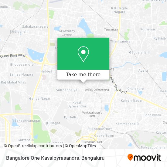 Bangalore One Kavalbyrasandra map