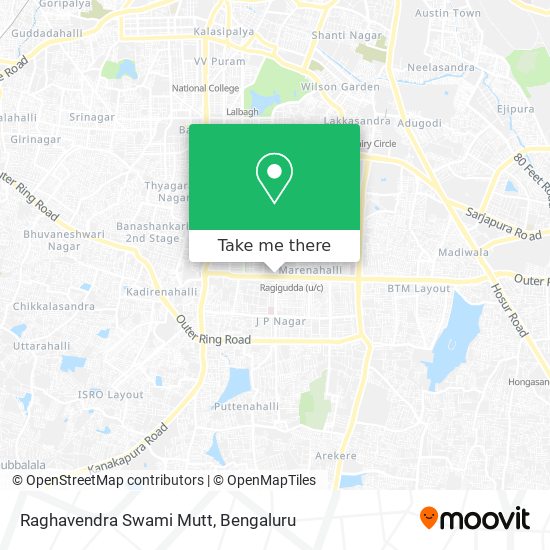Raghavendra Swami Mutt map