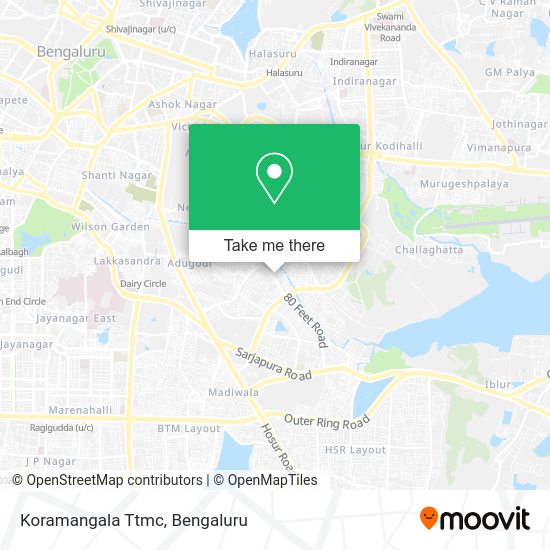 How to get to Koramangala Ttmc in Egipura by bus?