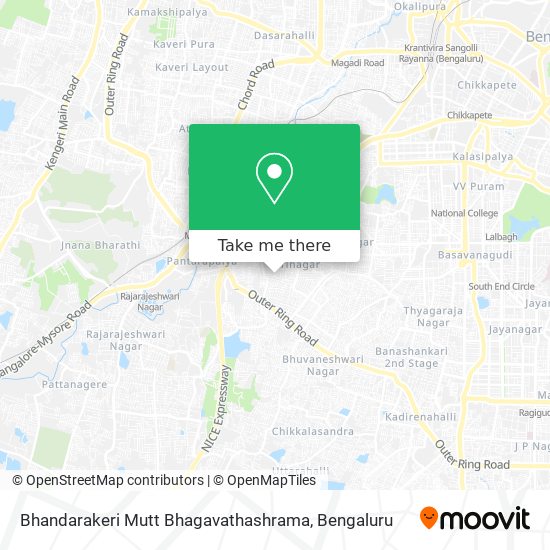 Bhandarakeri Mutt Bhagavathashrama map