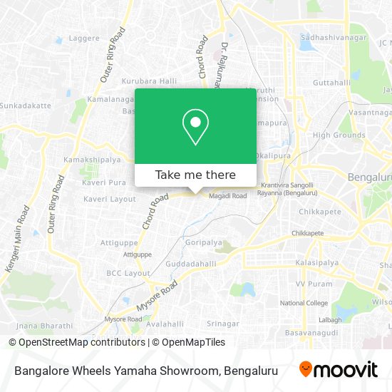 Bangalore Wheels Yamaha Showroom map