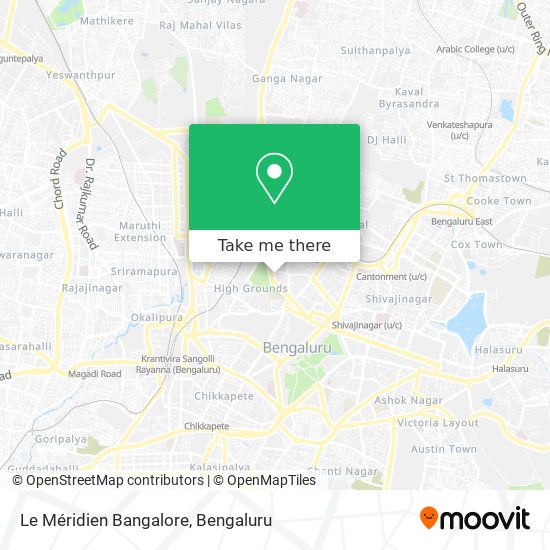 Le Méridien Bangalore map