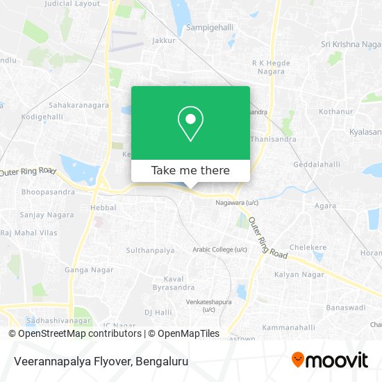 Veerannapalya Flyover map