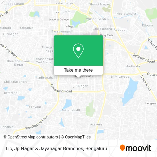 Lic, Jp Nagar & Jayanagar Branches map