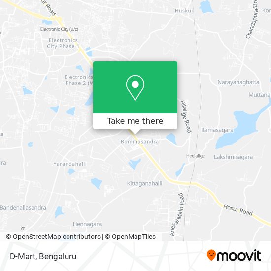 How to get to D-Mart in Bengaluru by Bus or Train?