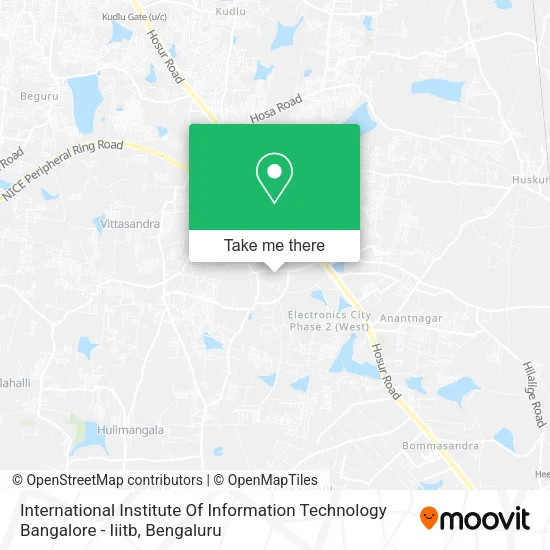 International Institute Of Information Technology Bangalore - Iiitb map