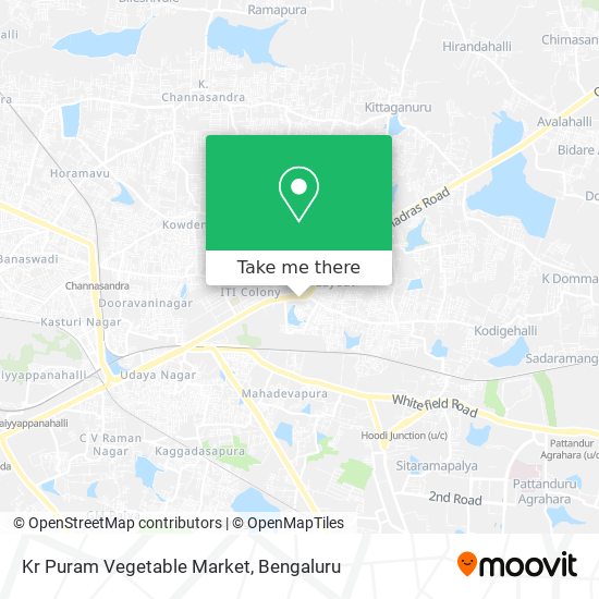Kr Puram Vegetable Market map