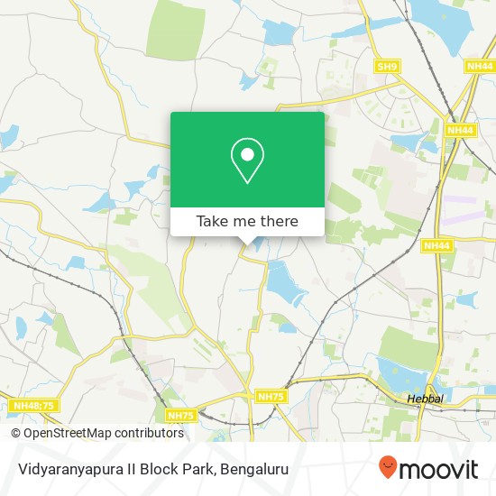 Vidyaranyapura II Block Park map