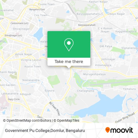 Government Pu College,Domlur map