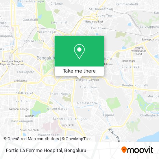 Fortis La Femme Hospital map