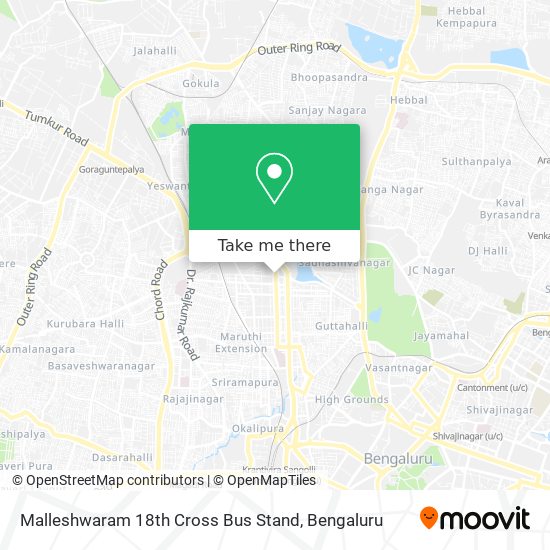 Malleshwaram 18th Cross Bus Stand map