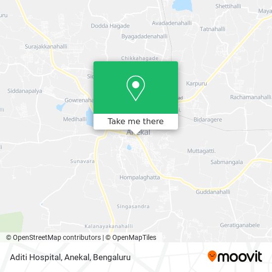 Aditi Hospital, Anekal map