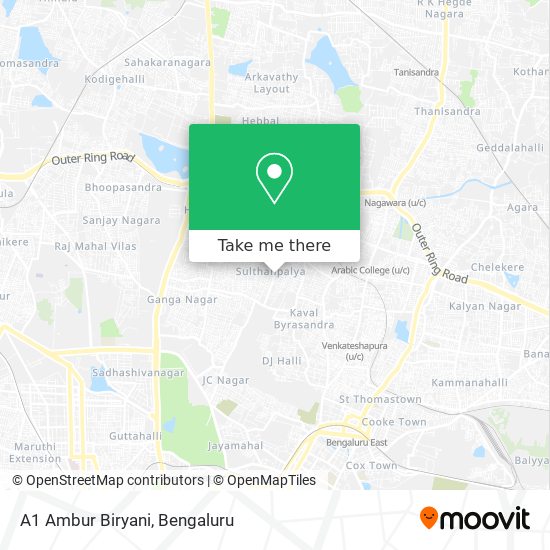 A1 Ambur Biryani map