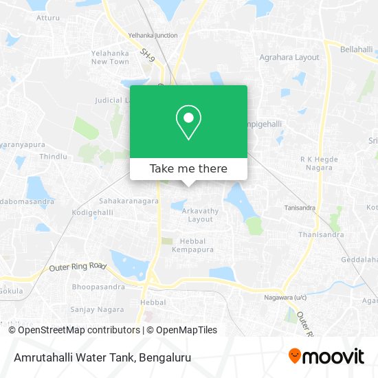 Amrutahalli Water Tank map