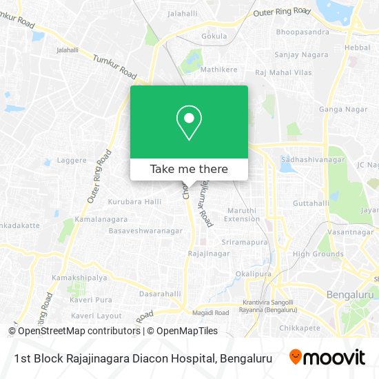 1st Block Rajajinagara Diacon Hospital map