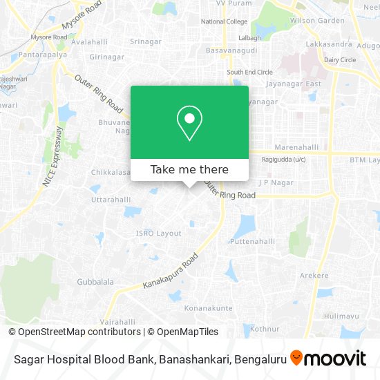 Sagar Hospital Blood Bank, Banashankari map