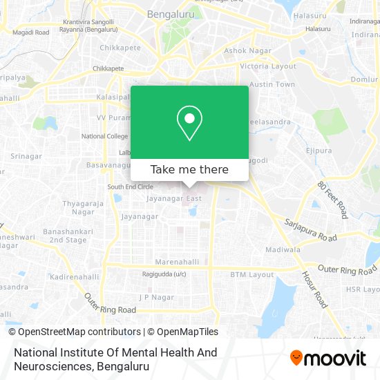 National Institute Of Mental Health And Neurosciences map