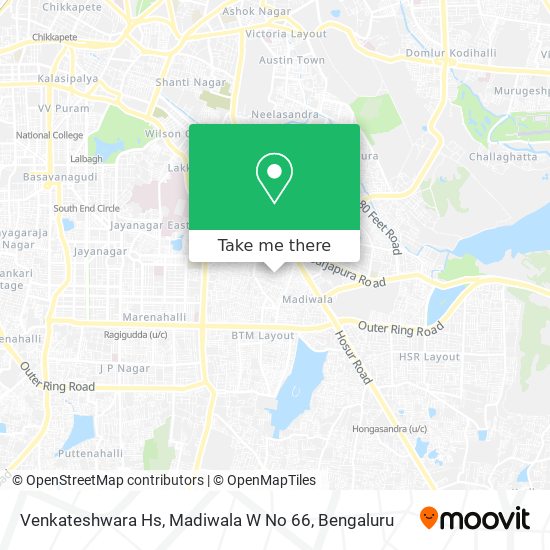 Venkateshwara Hs, Madiwala W No 66 map