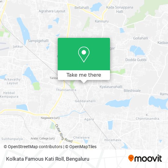 Kolkata Famous Kati Roll map