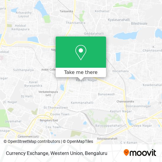 Currency Exchange, Western Union map