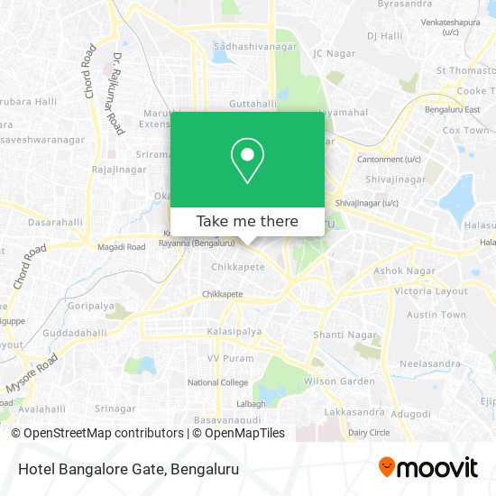 Hotel Bangalore Gate map