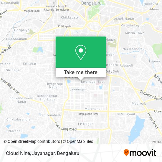 Cloud Nine, Jayanagar map