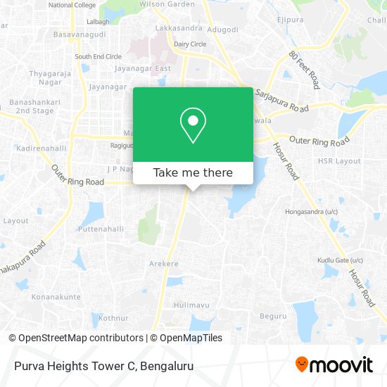 Purva Heights Tower C map